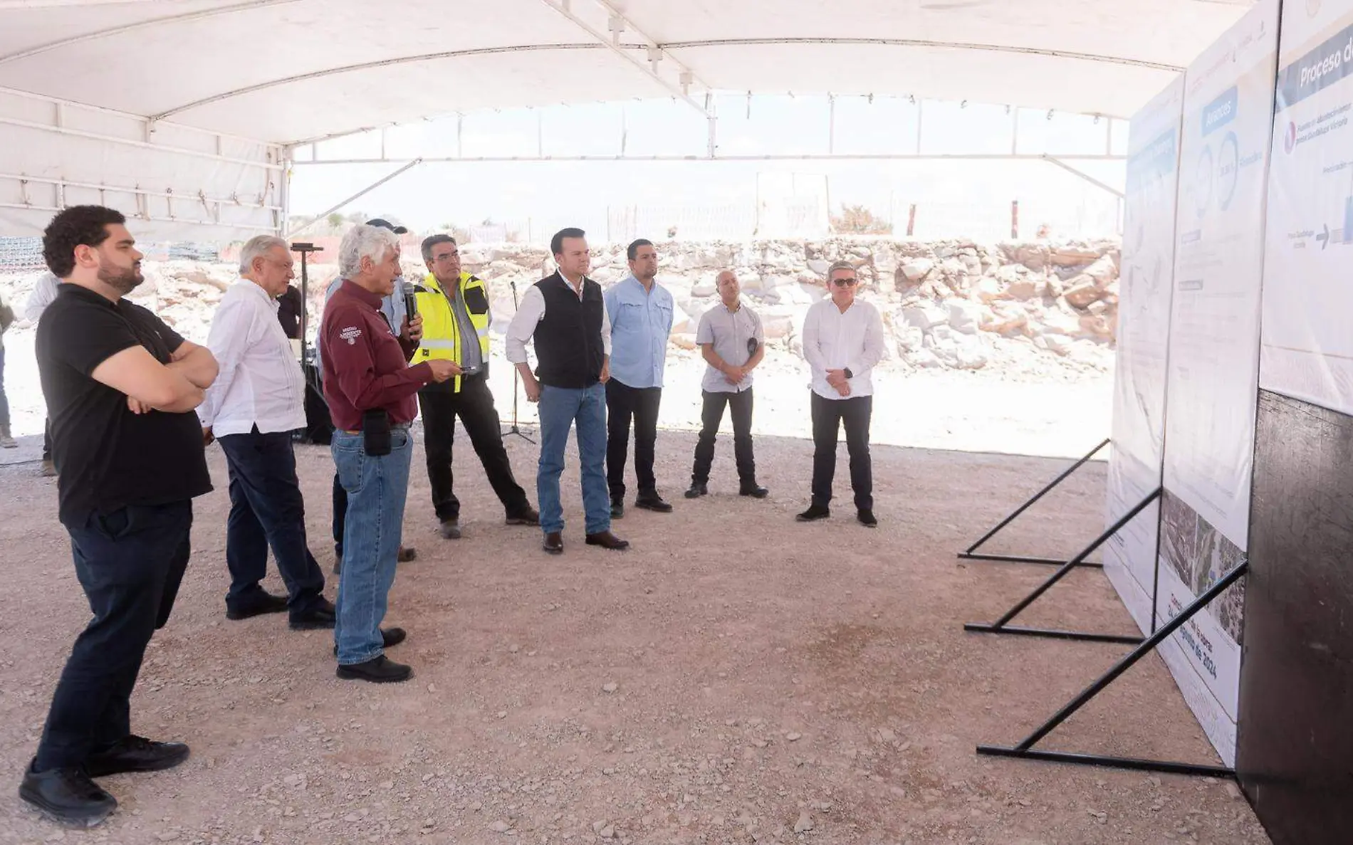 Supervisan AMLO y Esteban Villegas avance de planta potabilizadora en Durango